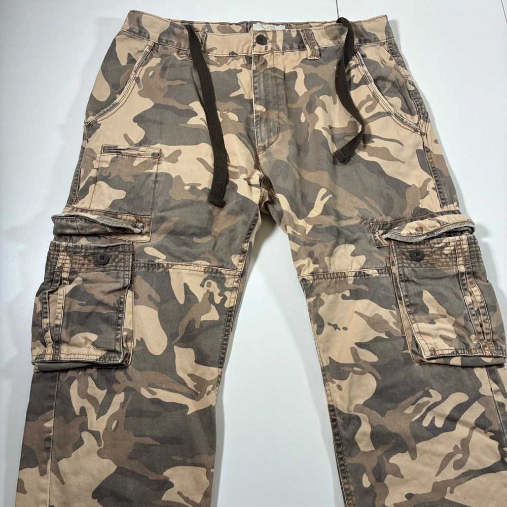 Jordan Craig Camo Cargo Pants 36x30 Brown Tactical Utility Drawstring